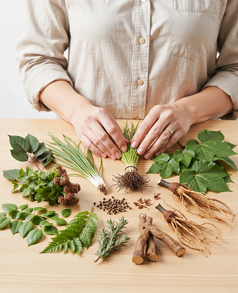 Botaniska rötter och växter